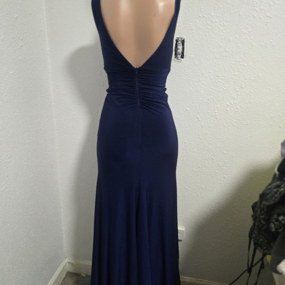 Betsy & Adam Elegant Navy Maxi Dress - Picture 4 of 8